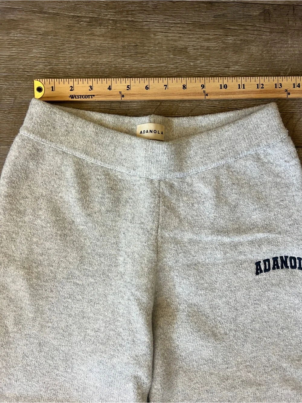 Adanola Varsity Knit Straight Leg Sweatpants in Grey and Navy